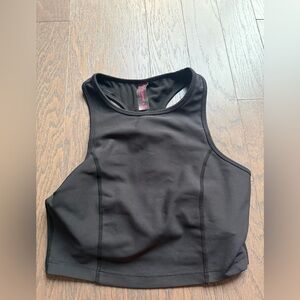 Betsey Johnson Black Sports Bra Crop Top Racerback Medium sports yoga